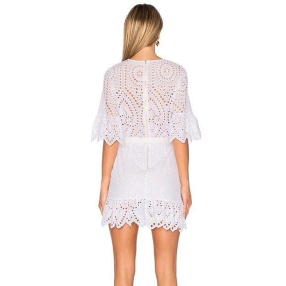 Winona Valerie Wrap Mini Dress Eyelet Lace White Size 6 - Picture 2 of 13